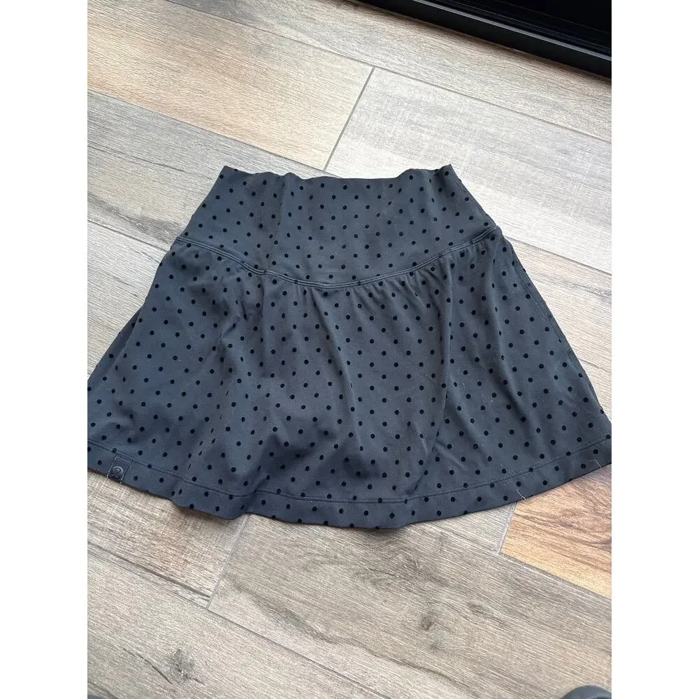 Lululemon Align High Rise Skirt Black Velvet Polka Dot Size 6 Tennis Golf Skort